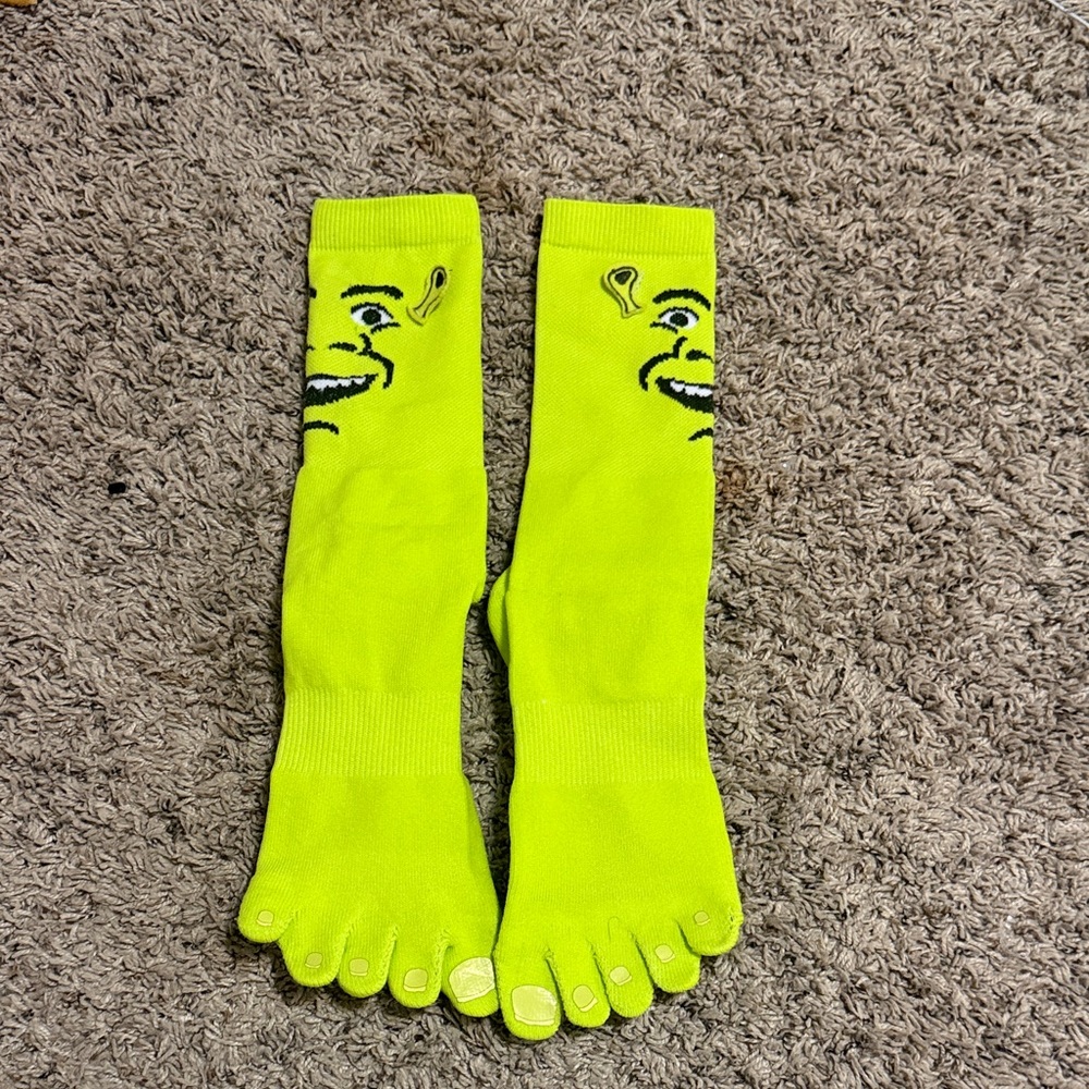 Lime Green Character Toe Socks